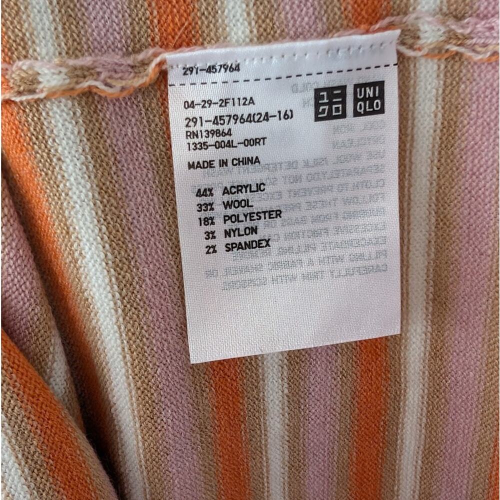 Marni x Uniqlo Brown Merino Wool Blend Striped Orange Knit Midi Dress, size M - Picture 5 of 8